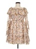 Shein 100% Polyester Floral Tan Cocktail Dress Size M - photo 1