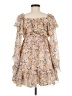 Shein 100% Polyester Floral Tan Cocktail Dress Size M - photo 2