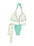 Assorted Brands Polka Dots Green Blue Two Piece Swimsuit Size M (youth) - photo 2