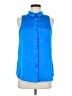 Unbranded 100% Polyester Blue Sleeveless Blouse Size M (estimated) - photo 1