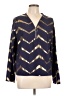 Unbranded 100% Polyester Chevron-herringbone Gold Long Sleeve Blouse Size L - photo 1