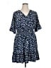 MICHAEL Michael Kors Floral Blue Casual Dress Size 0X - photo 1
