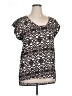 14th & Union 100% Polyester Black Short Sleeve Blouse Size XL - photo 1