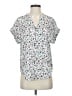 Maurices 100% Polyester Floral White Short Sleeve Blouse Size XS - photo 1