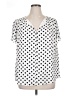 41Hawthorn Polka Dots White Short Sleeve Blouse Size 1X - photo 1