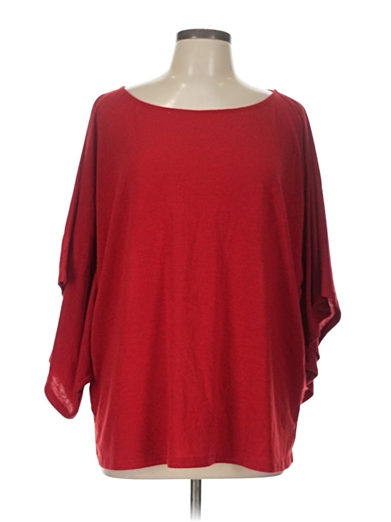 Pre-owned Glam 3/4 Sleeve T-shirt In Red