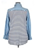Lane Bryant 100% Lyocell Blue Long Sleeve Button-Down Shirt Size 14 - 16 Plus - photo 2