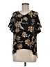 Cynthia Rowley 100% Polyester Floral Black Short Sleeve Blouse Size M - photo 1