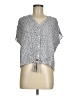 Mi ami 100% Viscose Silver Short Sleeve Blouse Size M - photo 1