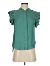 Z Supply 100% Polyester Teal Short Sleeve Blouse Size XS - photo 1