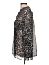 Colleen Lopez 100% Polyester Animal Print Silver Black Long Sleeve Blouse Size L - photo 5