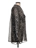 Colleen Lopez 100% Polyester Animal Print Silver Black Long Sleeve Blouse Size L - photo 4