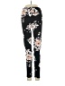 Unbranded 100% Spandex Floral Black Leggings Size Sm - Med - photo 1