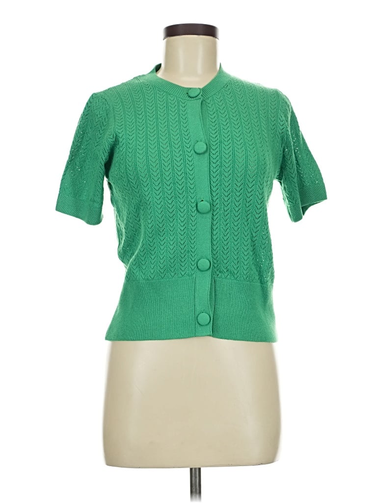 Pre-owned Zara Cardigan Sweater In Green