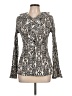 Laura Scott Animal Print Ivory Long Sleeve Blouse Size L - photo 1