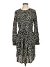 Ann Taylor LOFT 100% Polyester Animal Print Black Casual Dress Size S - photo 1