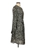 Ann Taylor LOFT 100% Polyester Animal Print Black Casual Dress Size S - photo 4