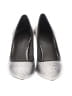 Lori Goldstein Houndstooth White Purple Heels Size 8 1/2 - photo 2