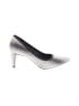 Lori Goldstein Houndstooth White Purple Heels Size 8 1/2 - photo 1