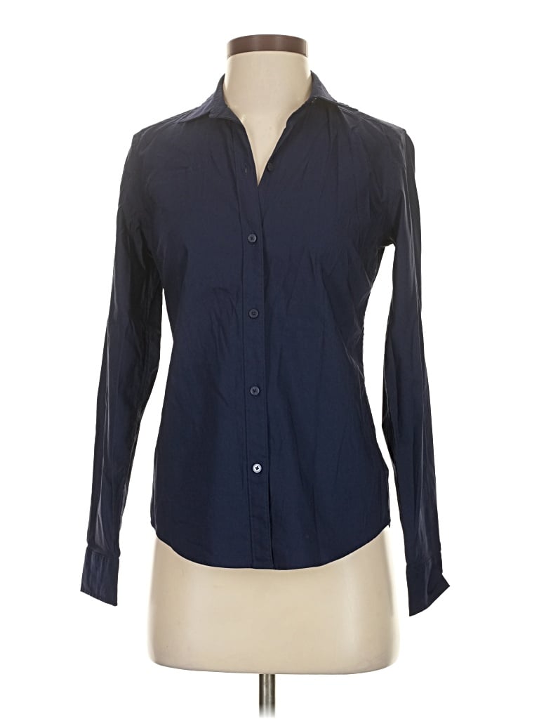 Pre-owned Untuckit Long Sleeve Blouse In Blue