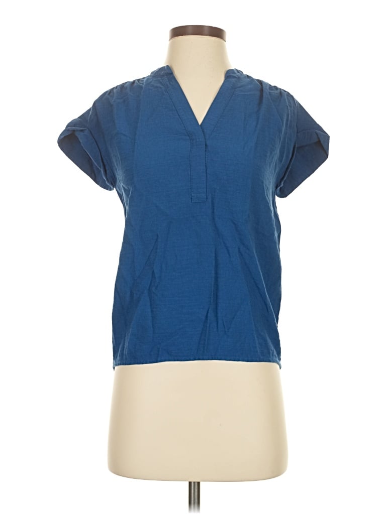Pre-owned Banana Republic Short Sleeve Blouse In Blue