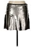Zara Basic Metallic Silver Casual Skirt Size L - photo 2