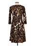 Connected Apparel Animal Print Brown Casual Dress Size 10 - photo 2