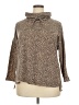 Green Envelope Animal Print Brown Turtleneck Sweater Size 2X - photo 1