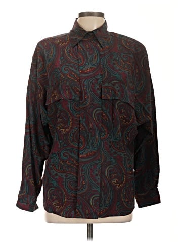 Linda Allard Ellen Tracy Long Sleeve Silk Top (view 1)