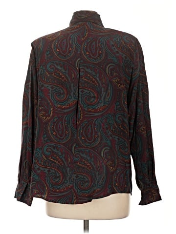 Linda Allard Ellen Tracy Long Sleeve Silk Top (view 2)