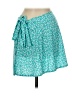 Shein Print Teal Casual Skirt Size 6 - photo 2