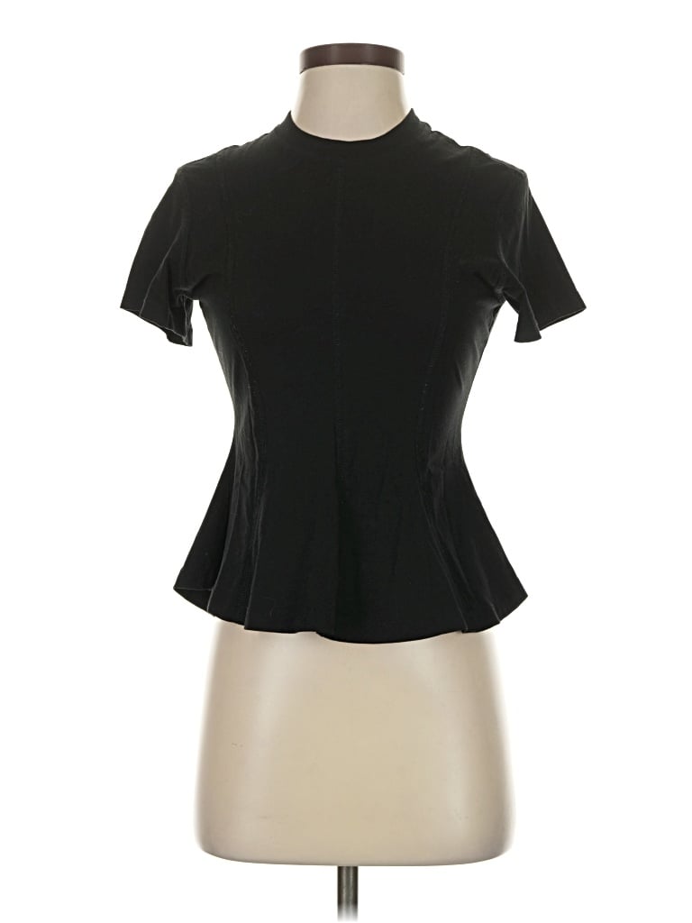 Pre-owned Atm Anthony Thomas Melillo Short Sleeve Turtleneck In Black