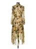 o.p.t 100% Polyester Floral Gold Yellow Cocktail Dress Size S - photo 2