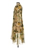 o.p.t 100% Polyester Floral Gold Yellow Cocktail Dress Size S - photo 5