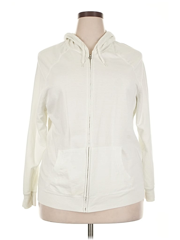 Pre-owned Just My Size Zip Up Hoodie In White