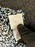 H&M 100% Polyester Print Gray Blue Casual Dress Size M - photo 7