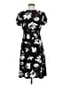 Chaps Print Black Casual Dress Size M (petite) - photo 2