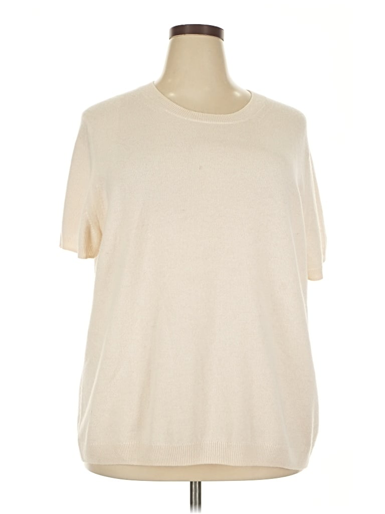 Pre-owned Quince Cashmere Pullover Sweater In White