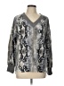 Saints & Hearts Animal Print Silver Pullover Sweater Size L - photo 1