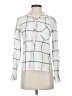 Athleta 100% Cotton Plaid Ivory Long Sleeve Blouse Size XXS - photo 1