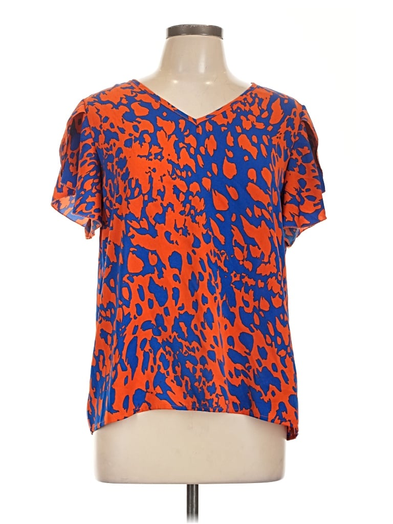 Pre-owned Shein Short Sleeve Blouse In Orange