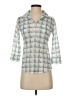 Aeropostale 100% Polyester Plaid Teal 3/4 Sleeve Blouse Size XS - photo 1
