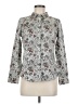 Talbots Floral Silver Long Sleeve Blouse Size 6 - photo 1