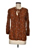 Hinge 100% Rayon Brown 3/4 Sleeve Blouse Size M - photo 1