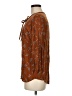 Hinge 100% Rayon Brown 3/4 Sleeve Blouse Size M - photo 5