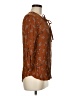 Hinge 100% Rayon Brown 3/4 Sleeve Blouse Size M - photo 4