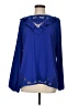 Halogen 100% Polyester Blue Long Sleeve Blouse Size M - photo 1