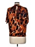 Worthington Animal Print Orange Short Sleeve Blouse Size M - photo 2