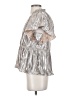 THML 100% Polyester Metallic Silver Short Sleeve Blouse Size XS - photo 5