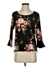 THREADS Studio Floral Black 3/4 Sleeve T-Shirt Size S (estimated) - photo 1